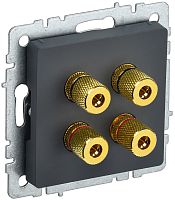 Розетка аудио без рамки IEK Brite РА10-БрГ 4-м. графит картинка